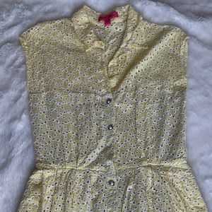 Betsy Johnson Eyelet Yellow Dress